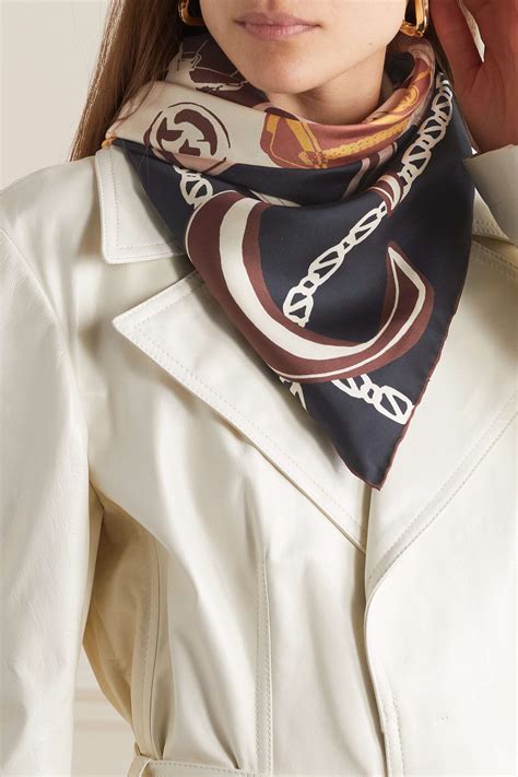 gucci silk twill scarf|authentic Gucci silk scarf.